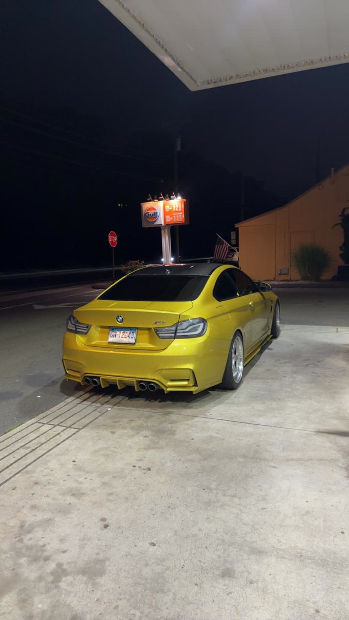 BMW M4 widebody at night